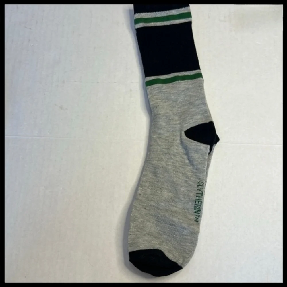 New! Slytherin Themed Men's (Crew/No Show) Socks - Black/Green/Grey